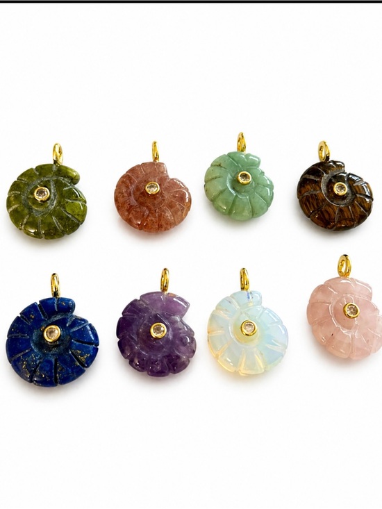 Jewelry - Natural stone snail charm